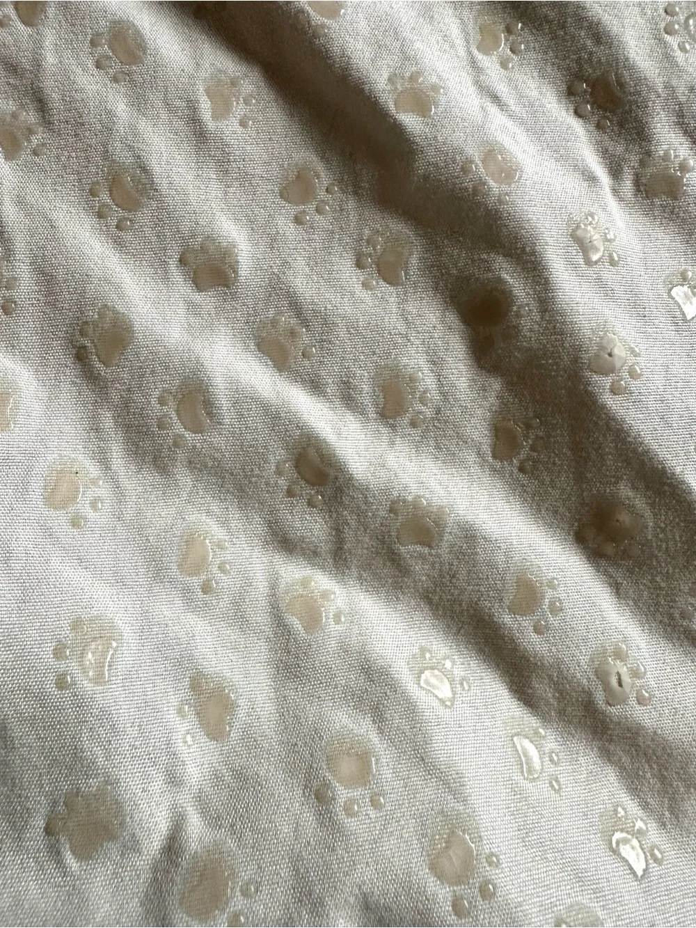 Large Quilted Pet Furniture Protector Blanket Cream Paw Print 48x75 Non-Slip